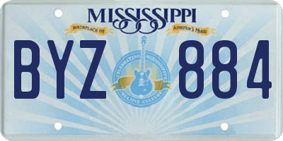 MS license plate BYZ884