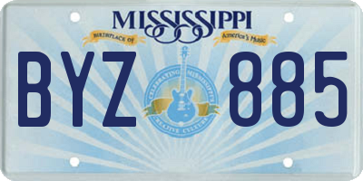 MS license plate BYZ885