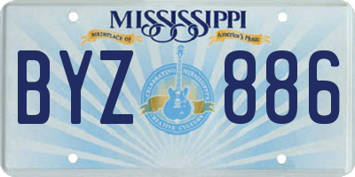 MS license plate BYZ886