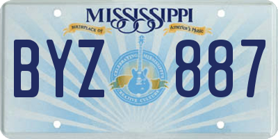MS license plate BYZ887