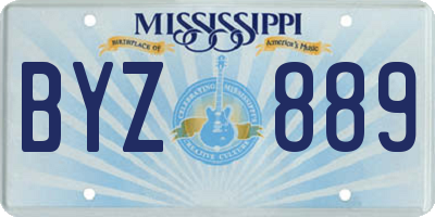 MS license plate BYZ889