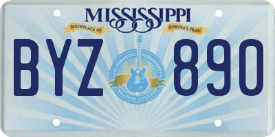 MS license plate BYZ890
