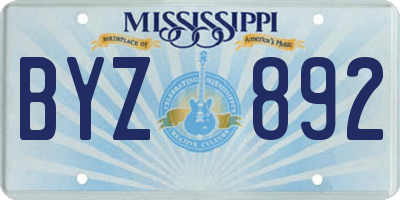 MS license plate BYZ892