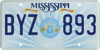 MS license plate BYZ893