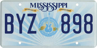 MS license plate BYZ898