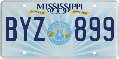 MS license plate BYZ899