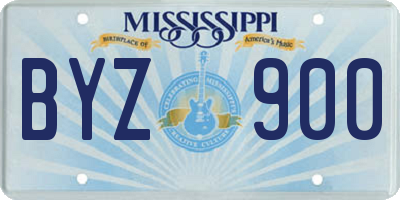 MS license plate BYZ900