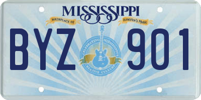 MS license plate BYZ901