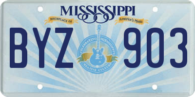 MS license plate BYZ903