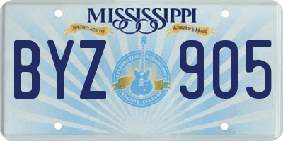 MS license plate BYZ905