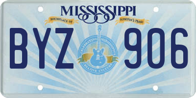 MS license plate BYZ906