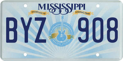MS license plate BYZ908