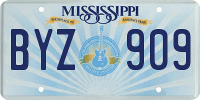 MS license plate BYZ909