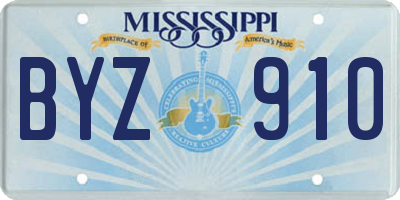 MS license plate BYZ910