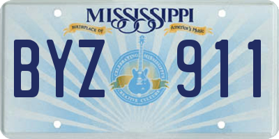 MS license plate BYZ911