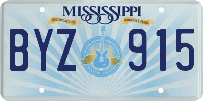 MS license plate BYZ915