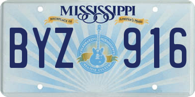 MS license plate BYZ916