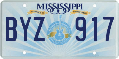 MS license plate BYZ917