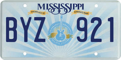 MS license plate BYZ921