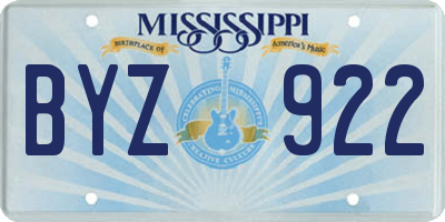 MS license plate BYZ922