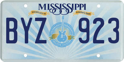 MS license plate BYZ923