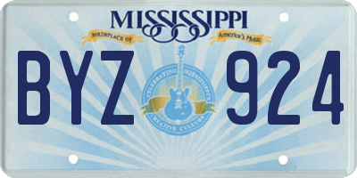 MS license plate BYZ924