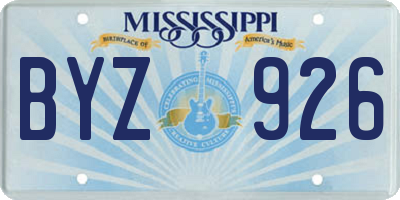 MS license plate BYZ926