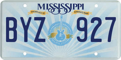 MS license plate BYZ927