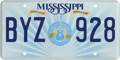 MS license plate BYZ928