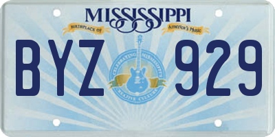 MS license plate BYZ929