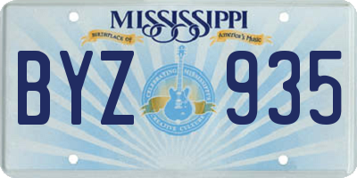 MS license plate BYZ935