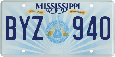 MS license plate BYZ940
