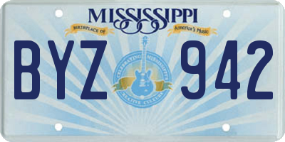 MS license plate BYZ942