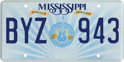 MS license plate BYZ943
