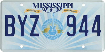 MS license plate BYZ944