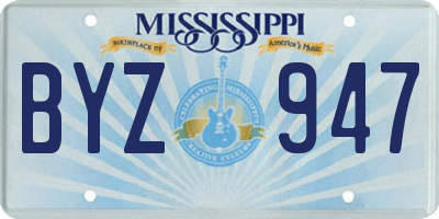 MS license plate BYZ947