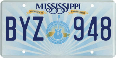 MS license plate BYZ948