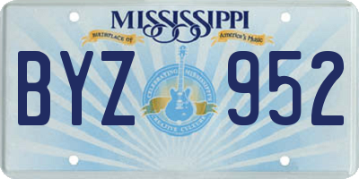 MS license plate BYZ952