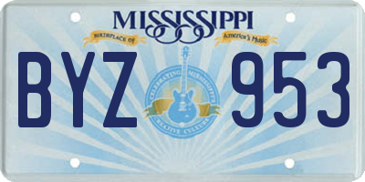 MS license plate BYZ953