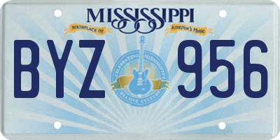 MS license plate BYZ956