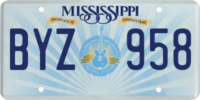 MS license plate BYZ958