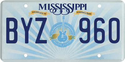 MS license plate BYZ960