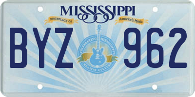 MS license plate BYZ962