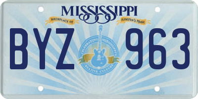 MS license plate BYZ963