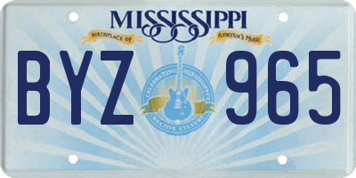 MS license plate BYZ965