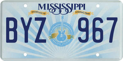 MS license plate BYZ967