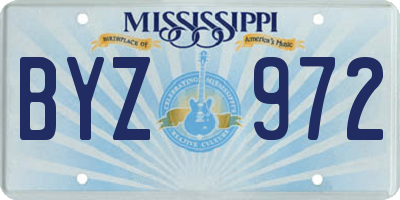 MS license plate BYZ972