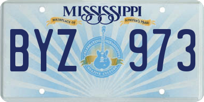 MS license plate BYZ973