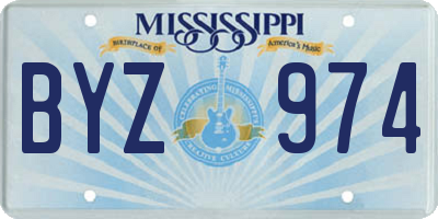 MS license plate BYZ974