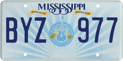 MS license plate BYZ977